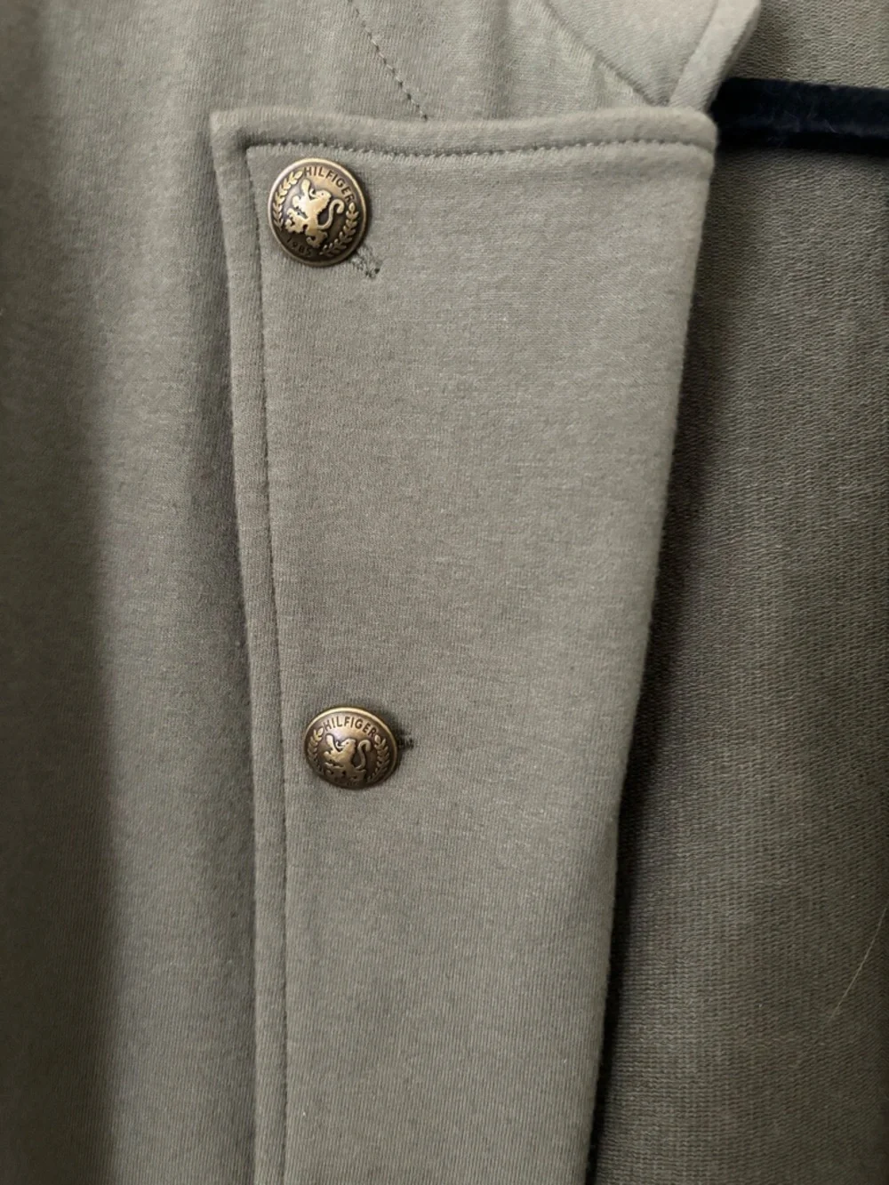 Tommy Hilfiger Olive Military Jacket Size L Gold Button Blazer - Picture 3 of 6